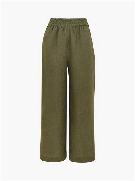 Whistles Linen Pocket Wide Leg Trousers