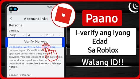 Paano I Verify Ang Iyong Edad Sa Roblox Nang Walang Id I Verify Ang