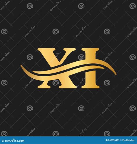 Xi Letter Logo Wave Monogram Minimal Design Stock Vector Illustration