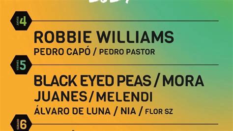 Robbie Williams Y Black Eyed Peas Completan El Cartel Del Granca Live