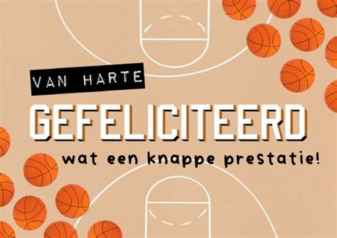 Stoere Felicitatiekaart Jongen Basketbal Kaartje Go