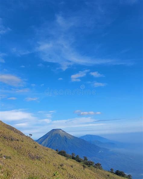 Sindoro Prau From Sumbing Mount So Beautiful View Stock Image Image