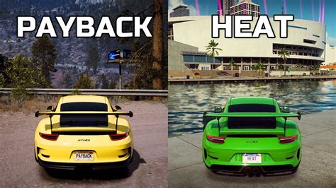 Porsche 911 Gt3 Rs Need For Speed Payback Vs Heat Side By Side