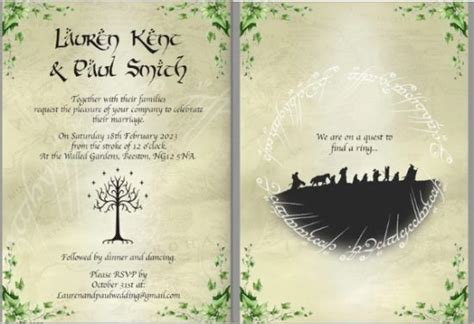 21 of the Best Places to Shop for Lord of the Rings Wedding Invitations - Weddings & Brides