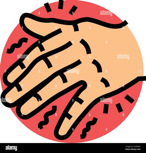 Hand Tremors Disease Symptom Color Icon Vector Illustration Stock