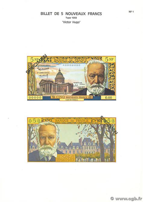 5 Nouveaux Francs VICTOR HUGO Planche FRANCE 1975 F 56pl 4570272 Billets