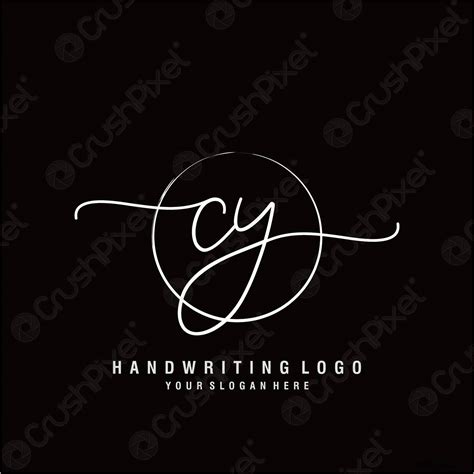 Diseño inicial del logo de escritura cy vector de stock 2603652