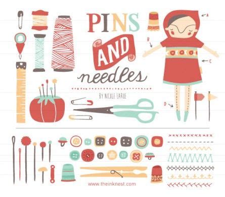 Clip Art Pins And Needles Sewing Clipart Clip Art Graphic Design