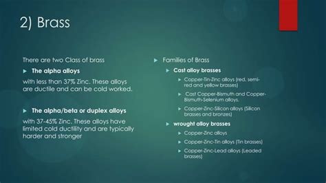 Classification Of Copper And Copper Alloys