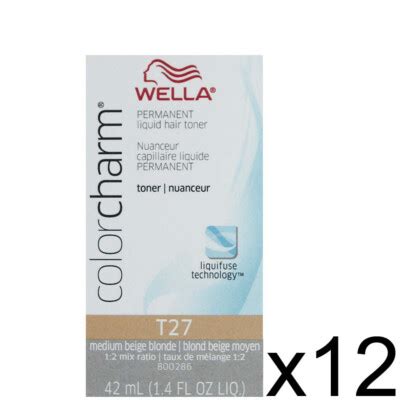SALON WELLA COLOR CHARM HAIR TONER DYE LIQUID T27 MEDIUM BEIGE BLONDE