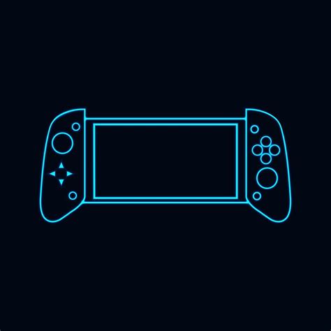 Nintendo Switch Console Vector Illustration Neon Light Effect Switch