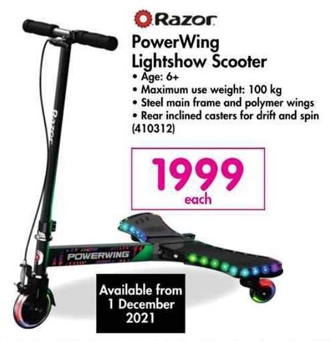 Razor Powerwing Lightshow Scooter Offer At Makro