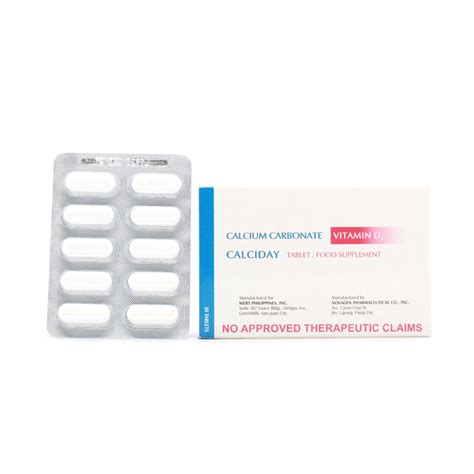 Calciday Calcium Carbonate Vitamin D 1500mg 200iu Tablet 1s Price