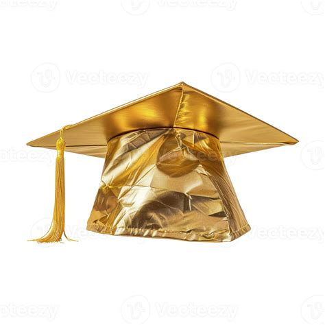 Gold Graduation Cap on Transparent Background 47087173 PNG