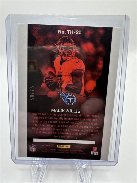 Malik Willis 2022 Rookies Stars Pink Thrillers 75 Titans RC SP EBay