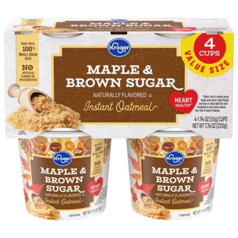 Kroger® Maple And Brown Sugar Instant Oatmeal Cups 4 Ct 1 94 Oz Fry’s Food Stores