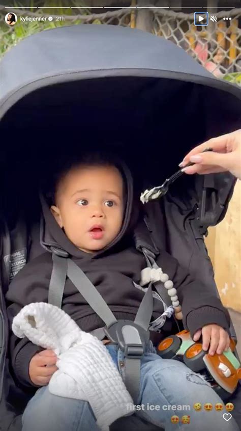 Kylie Jenner Shares Sweet Video Of Son Aire Eating Ice Cream For The