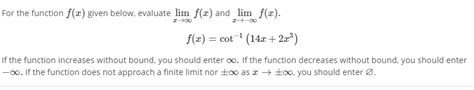 Solved For The Function F X Given Below Evaluate Lim F X