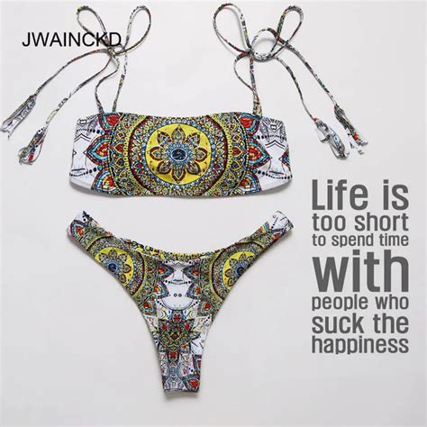 Jwainckd 2019 Sexy Bikini Push Up Bathing Suit Strap Warp String