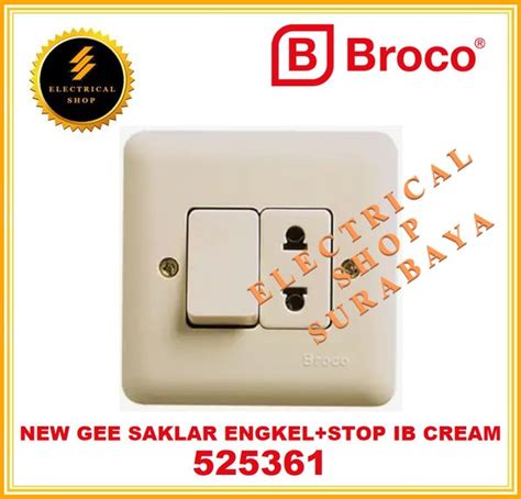 Jual BROCO IB SAKLAR ENGKEL DAN STOP KONTAK CREAM 525361 HARGA GROSIR