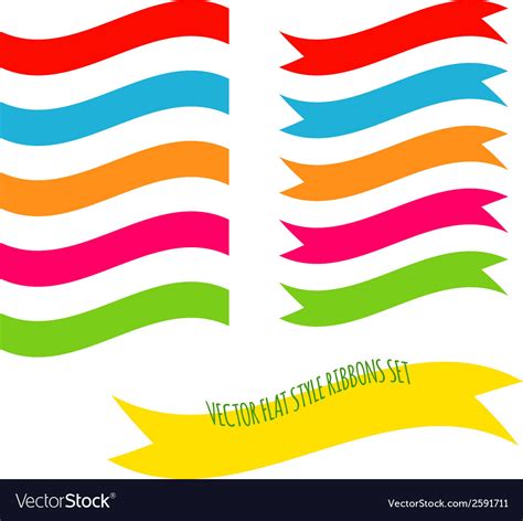 Flat Style Ribbons Set Royalty Free Vector Image