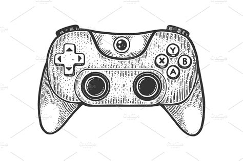 Gamepad Controller Sketch Vector Object Illustrations Creative Market