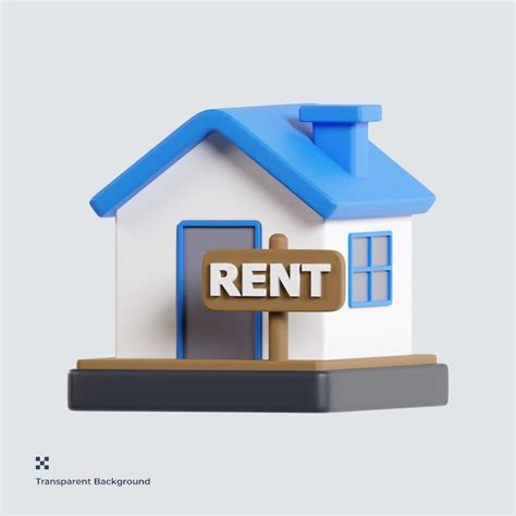 Premium Psd House For Rent 3d Icon Illustration