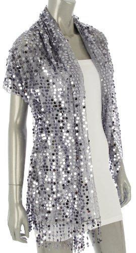 Sheer Silver Sequin Fringed Evening Wrap Shawl For Prom