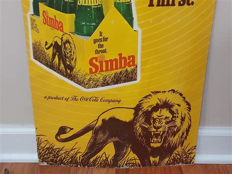 Vintage Simba Soft Drink Promo Poster 1960s Defunct Coca Cola Display Ebay