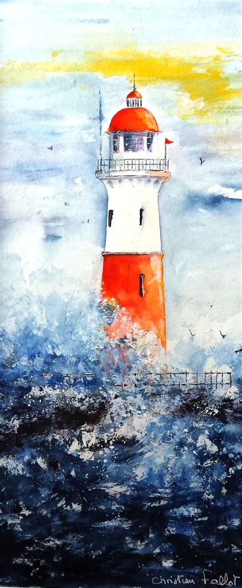 Christian Fallot Aquarelle Phare Breton Comment Peindre Dessin