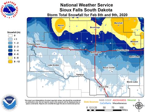 South Dakota Snowfall Map