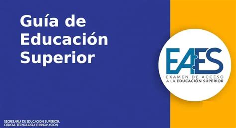 Gu A De Educaci N Superior Inscripciones Eaes Senescyt