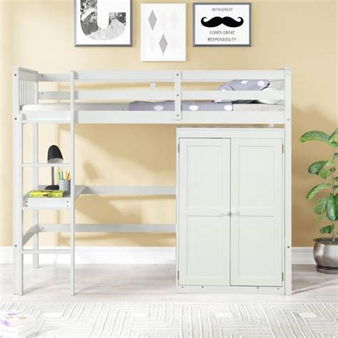 Queen Size Loft Bed With Closet