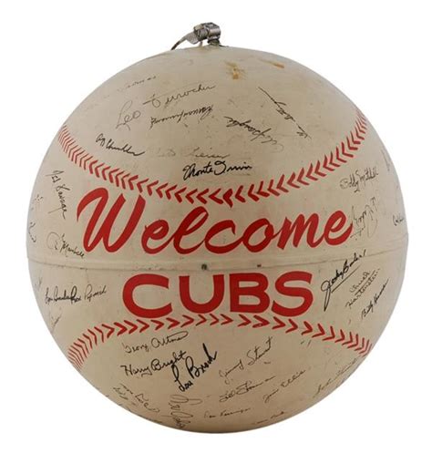 Vintage Signed Chicago Cubs Baseball Display