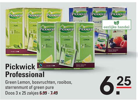 Pickwick Professional 3 X 25 Zakjes Aanbieding Bij De Kweker