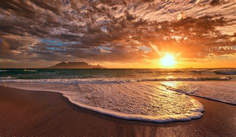 Serene Sunset Beach A Stunning Hd Wallpaper Of Nature S Beauty