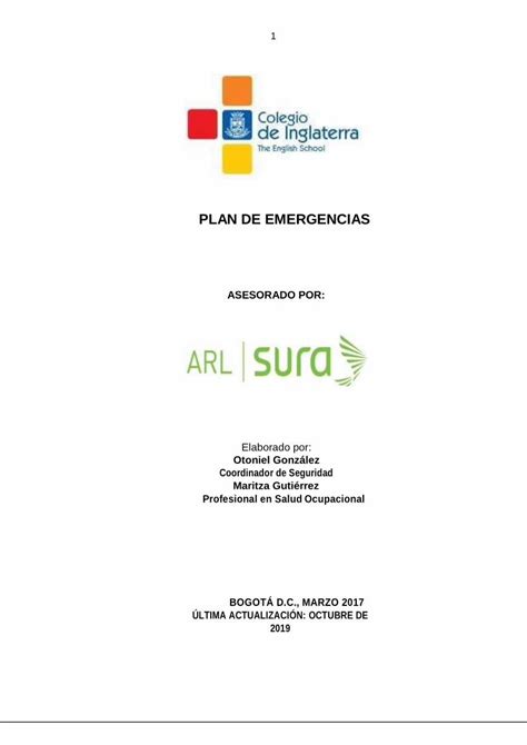 PDF PLAN DE EMERGENCIAS The English School Anexo 2 Brigada De