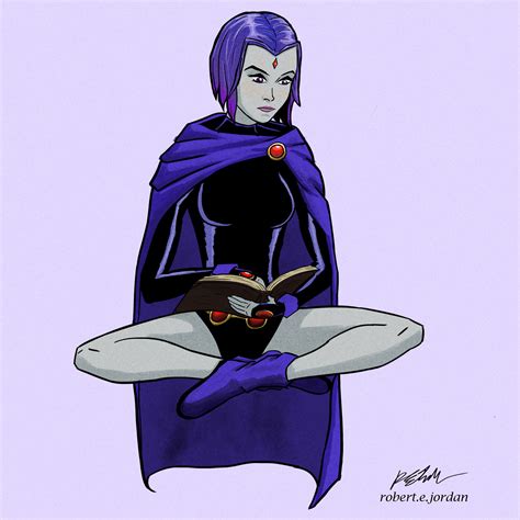 ArtStation - Raven Reading Time-Teen Titans