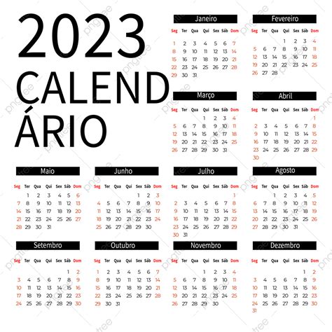 Calendário 2023 Calendário Perpétuo Português PNG 2023 Calendário