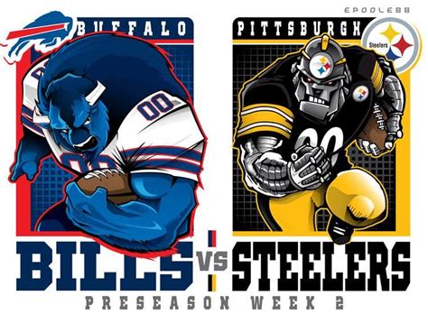 Bills vs Steelers | Steelers, Nfl football art, Nfl logo