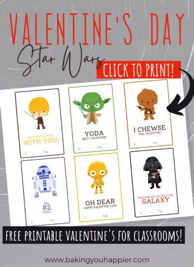 Valentine S Day Star Wars Printables For Classroom Use With Text Overlay