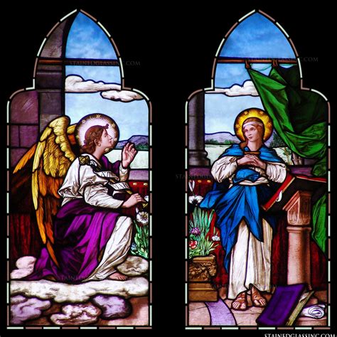 Annunciation To The Blessed Mother Religious Stained Glass Window