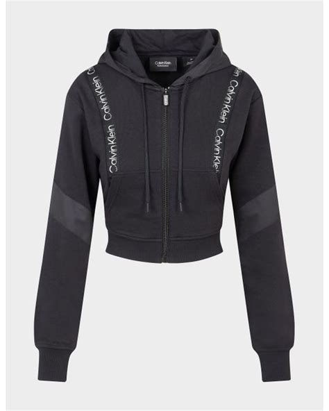 Calvin Klein Cotton Icon Zip Hoodie In Black Lyst Uk