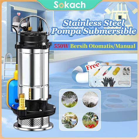 Jual Pompa Celup Air Bersih Kotor Otomatis 550Watt Stainless Steel