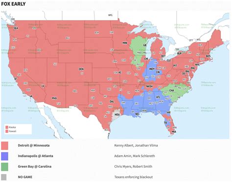 NFL Week 16 TV Coverage Map - Sports Illustrated Arizona Cardinals News ...