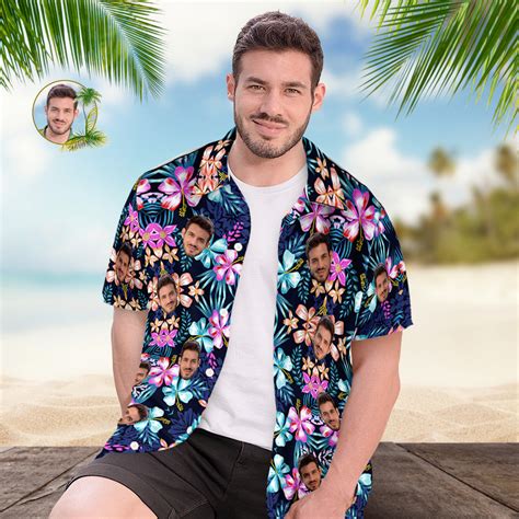 Custom Face Hawaiian Shirt Mens All Over Print Aloha Shirt T Mul