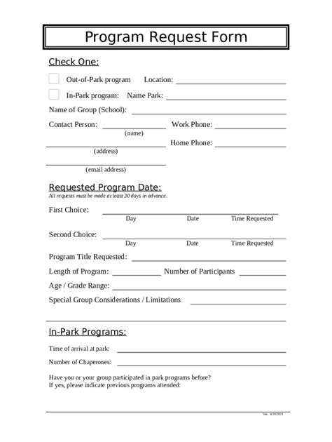 Program Request Doc Template PdfFiller