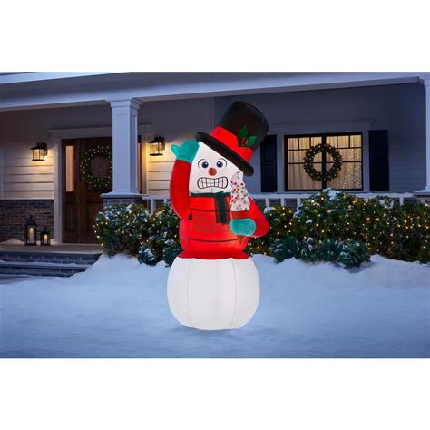 Home Accents Holiday 6 ft. Animated Inflatable Shivering Snowman with ...