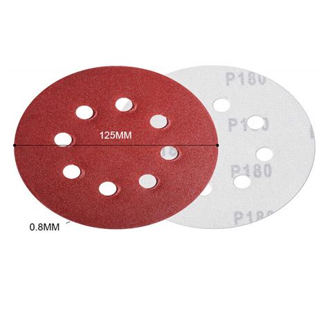 100 300x Sanding Discs 60 240 Grit Pads 125mm Hook Loop 8 Hole Orbital