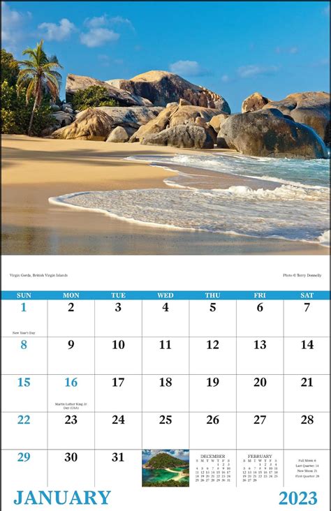 Beach Paradise Calendario De Pared Colgante De X Pulgadas